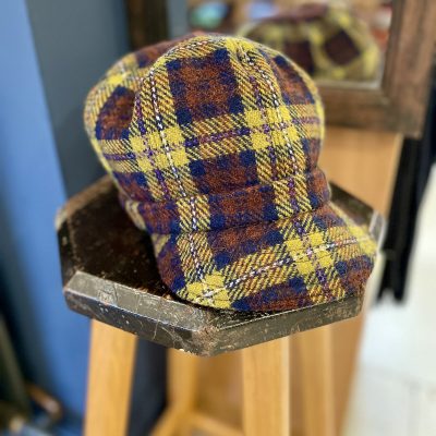 FARMERS' Chelsea hat in Mustard Tartan Harris Tweed