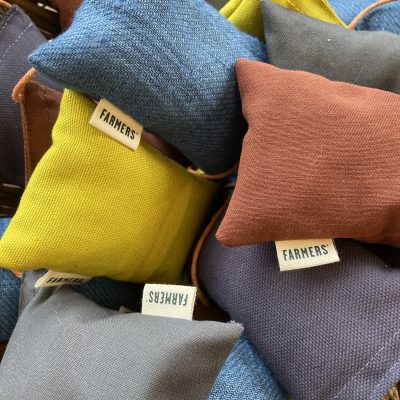 Pile of different coloured lavender sachets